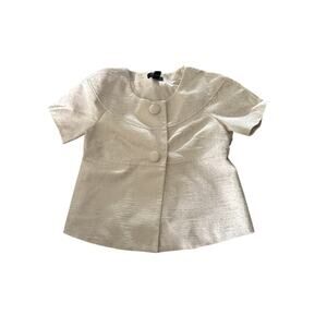 Silkland Women's Crop suit Blazer Gold metallic Cream Blazer 4P